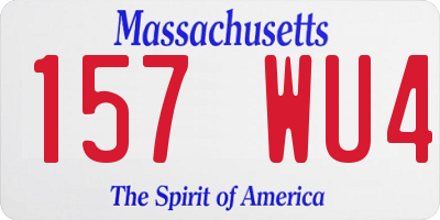 MA license plate 157WU4