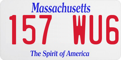 MA license plate 157WU6