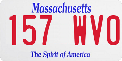 MA license plate 157WV0
