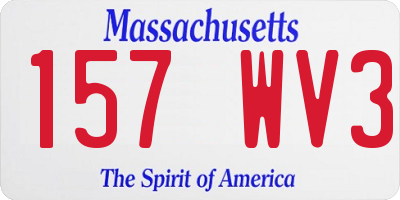 MA license plate 157WV3