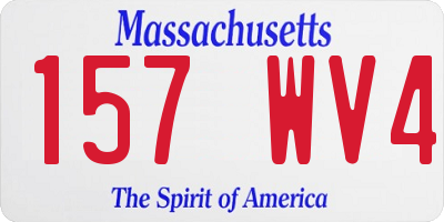 MA license plate 157WV4