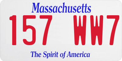 MA license plate 157WW7