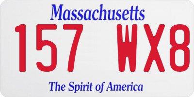 MA license plate 157WX8