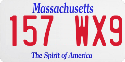 MA license plate 157WX9