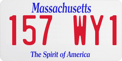 MA license plate 157WY1
