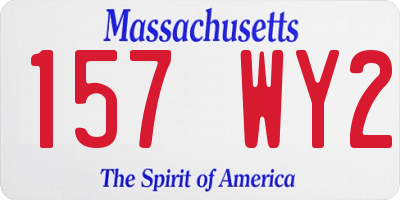 MA license plate 157WY2