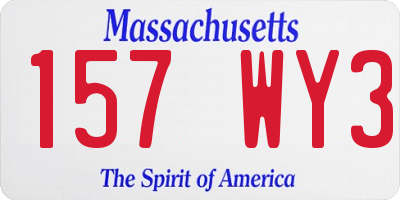 MA license plate 157WY3