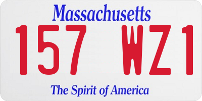 MA license plate 157WZ1