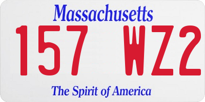 MA license plate 157WZ2