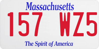 MA license plate 157WZ5