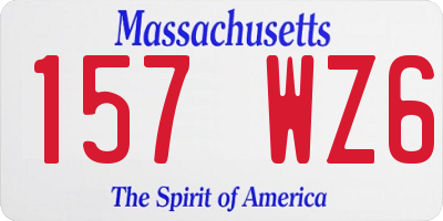 MA license plate 157WZ6