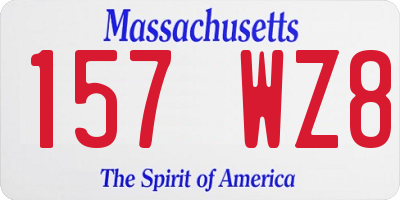 MA license plate 157WZ8