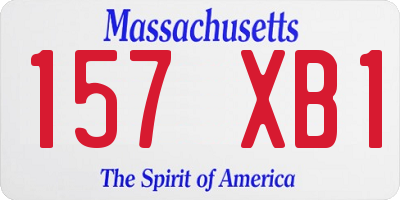MA license plate 157XB1