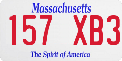 MA license plate 157XB3