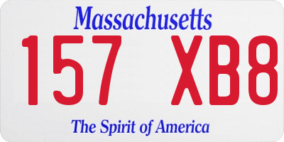 MA license plate 157XB8