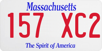 MA license plate 157XC2