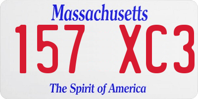MA license plate 157XC3