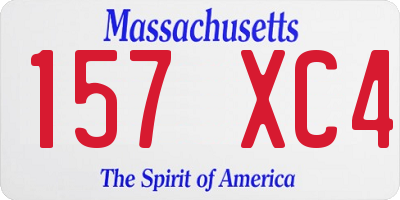 MA license plate 157XC4