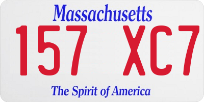 MA license plate 157XC7