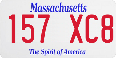 MA license plate 157XC8