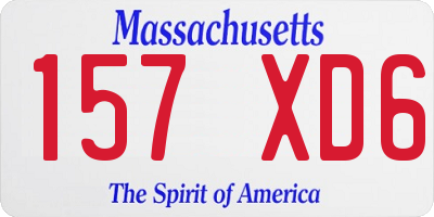 MA license plate 157XD6