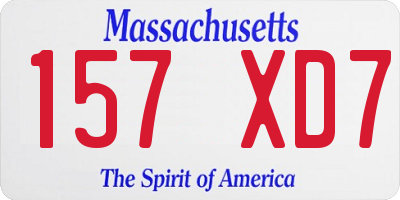 MA license plate 157XD7