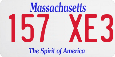 MA license plate 157XE3