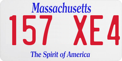 MA license plate 157XE4
