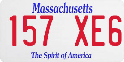 MA license plate 157XE6