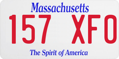 MA license plate 157XF0