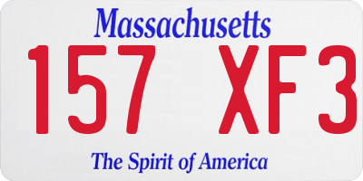 MA license plate 157XF3