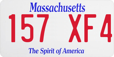 MA license plate 157XF4