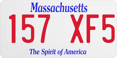 MA license plate 157XF5