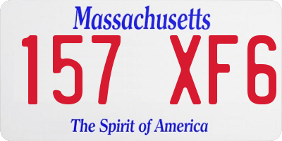 MA license plate 157XF6