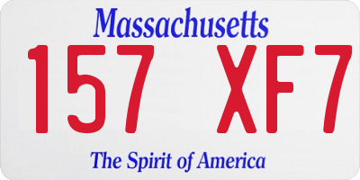 MA license plate 157XF7