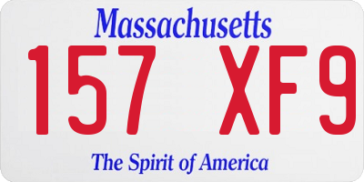 MA license plate 157XF9