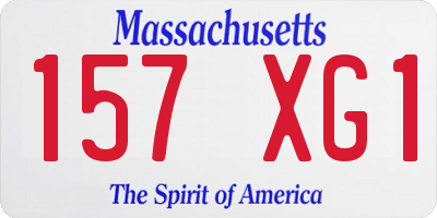 MA license plate 157XG1