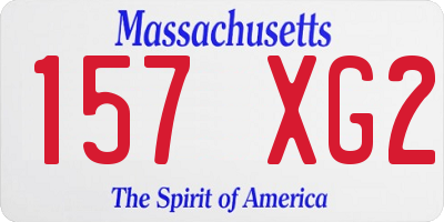 MA license plate 157XG2