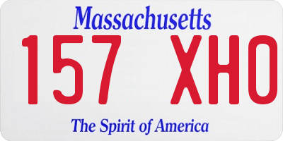 MA license plate 157XH0