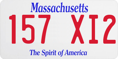 MA license plate 157XI2