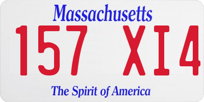 MA license plate 157XI4