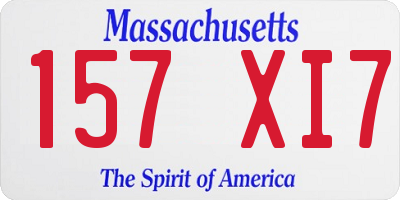 MA license plate 157XI7