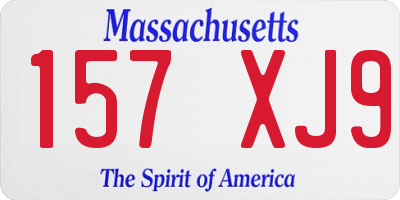 MA license plate 157XJ9