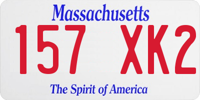MA license plate 157XK2