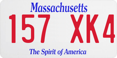 MA license plate 157XK4