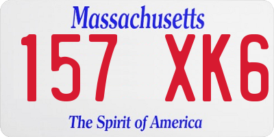 MA license plate 157XK6