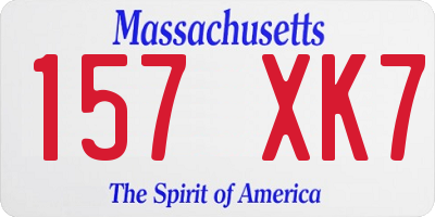 MA license plate 157XK7