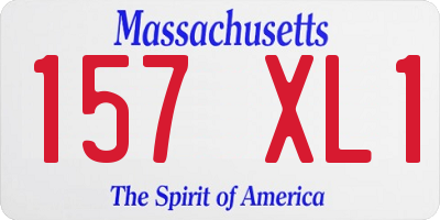 MA license plate 157XL1
