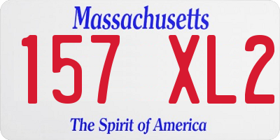 MA license plate 157XL2