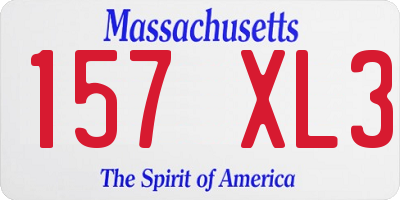 MA license plate 157XL3